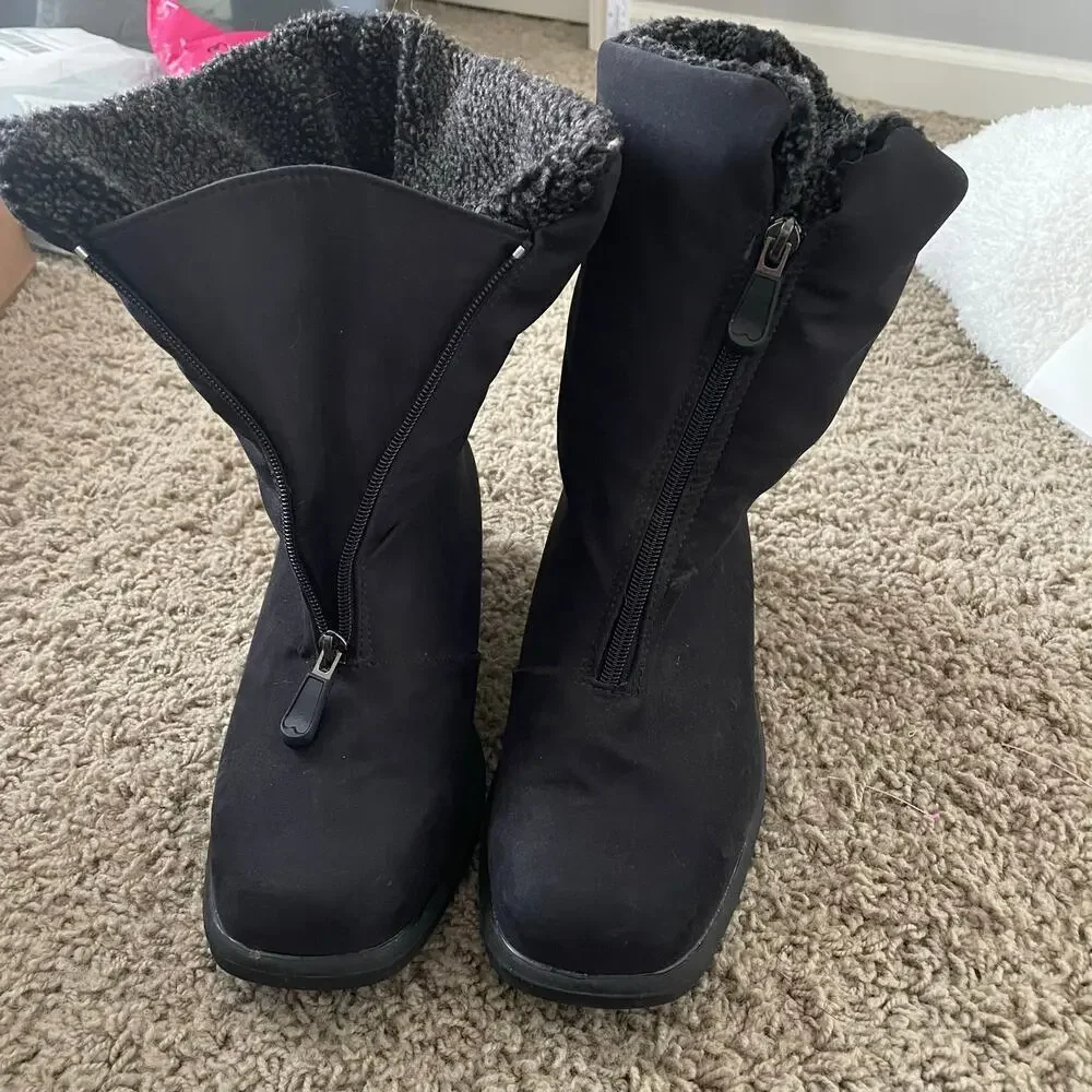 Toe Warmers Made in Canada Michelle Boots Black Lined Waterproof sz 9